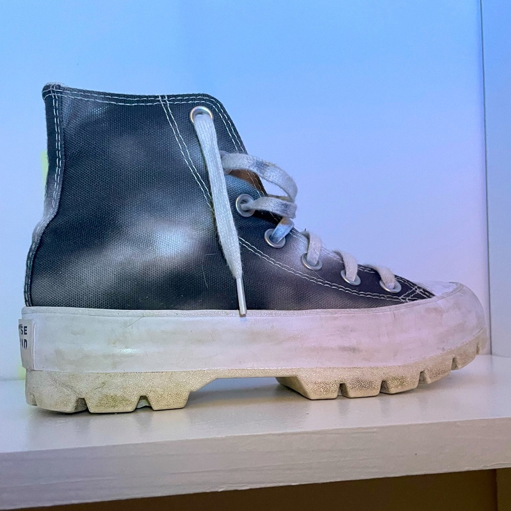 Converse high top platform grey and white